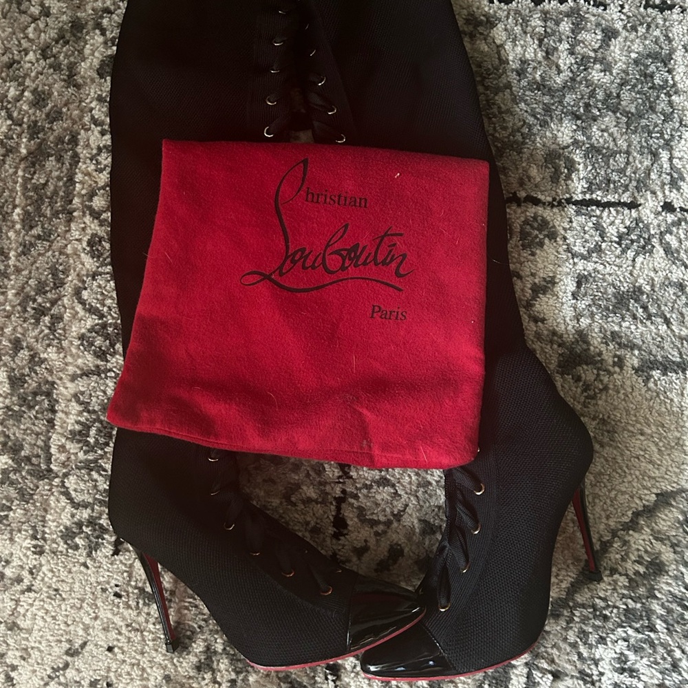 Christian Louboutin thigh high lace up boots - Picture 2 of 4